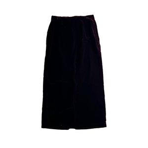 Vintage Dark Red Velvet Midi Skirt